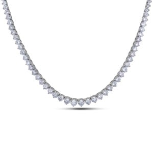 De Beers Forevermark Diamond Graduating Tennis Necklace in 18K White Gold | 23.35 Carat TW
