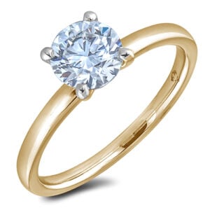GIA Certified Solitaire Diamond Engagement Ring in 14K Yellow Gold 1.00 Carat