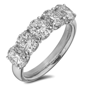 De Beers Forevermark Oval Cut Diamond Anniversary Ring In Platinum | 3.54 Carat TW