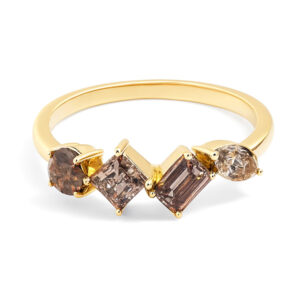 Canadian Desert Diamond Mosaic Style Anniversary Ring in Yellow Gold