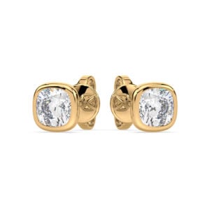 De Beers Forevermark Diamond Solitaire Bezel Set Stud Earring in 18K Yellow Gold