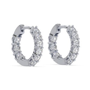 De Beers Forevermark Diamond Hoop Earrings in Platinum | 1.47 Carat TW