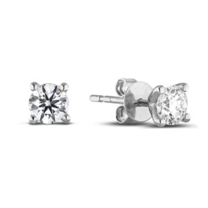 De Beers Forevermark Diamond Solitaire Stud Earrings in 14K White Gold