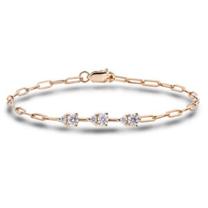 Canadian Diamond Paperclip Bracelet in Yellow Gold
