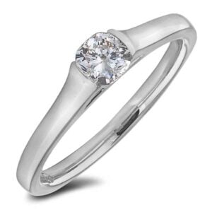 De Beers Forevermark Black Label Diamond Solitaire Engagement Ring in Platinum