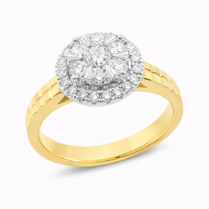 De Beers Forevermark Diamond Halo Ring in 18K Yellow and White Gold