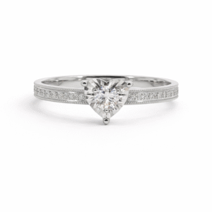 De Beers Forevermark Diamond Heart Shaped Miracle Set Ring in 18K White Gold