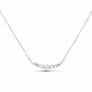 Canadian Diamond Curve Paperclip Chain Necklace in White Gold