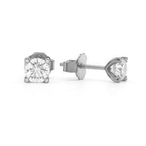 De Beers Forevermark Diamond with Diamond-Accented Prong Stud Earrings in 18K Gold | 0.54 Carat TW