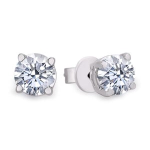 Canadian Diamond Solitaire Stud Earrings in 14K White Gold | 0.20 Carat TW
