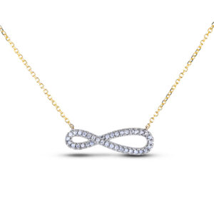 Round Brilliant Cut Canadian Diamond Infinity Necklace in Yellow Gold | 0.18 Carat TW