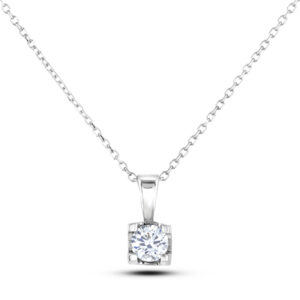 Classic Solitaire Canadian Diamond Pendant in 14K White Gold | 0.20 Carat