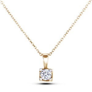 Classic Solitaire Canadian Diamond Pendant in 14K Yellow Gold | 0.22 Carat