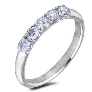 Canadian Diamonds 5-Stone Anniversary Ring In 14K White Gold | 0.50 Carat TW