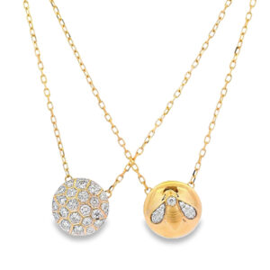 Diamond Honeycomb Pendant In 18K Yellow Gold