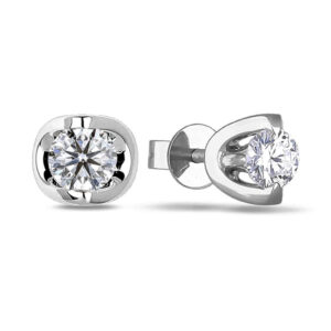 Canadian Diamond Tension Set Stud Earrings in White Gold | 0.40 Carat TW