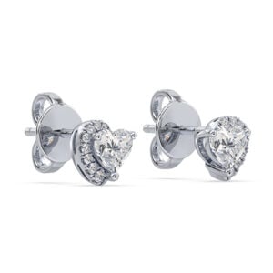 De Beers Forevermark Diamond Half Halo Stud Earrings in 18K White Gold