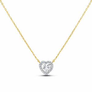 Ideal Heart Shape De Beers Forevermark Black Label Diamond Pendant in 18K Yellow Gold