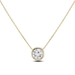 De Beers Forevermark Diamond Bezel Set Necklace in 14K Yellow Gold | 0.70 Carat TW