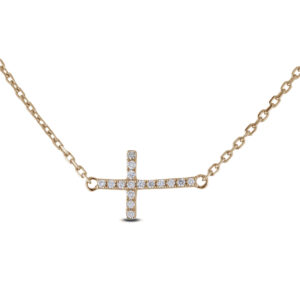 Diamond Cross Necklace in Yellow Gold | 0.15 Carat TW