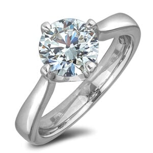 Polar Bear Diamond GIA  Solitaire Engagement Ring in 18K White Gold 2.15 Carat