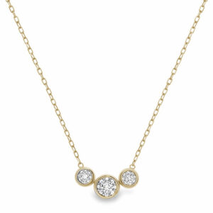 De Beers Forevermark Bezel Set Diamond Cluster Necklace in 18K Yellow Gold