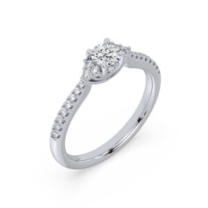 De Beers Forevermark Diamond with Hidden Halo Engagement Ring in 14K White Gold