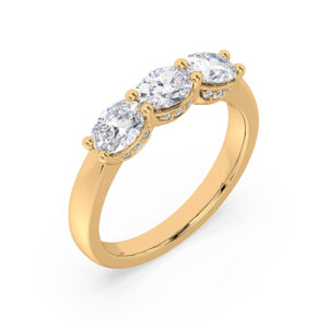 De Beers Forevermark Diamond Anniversary Ring with Hidden Detail in 18K Yellow Gold