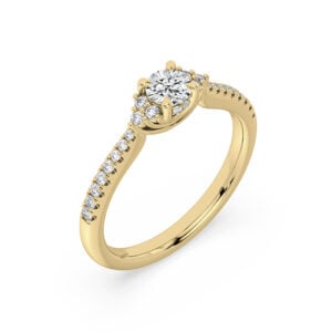 De Beers Forevermark Diamond with Hidden Halo Engagement Ring in 14K Yellow Gold