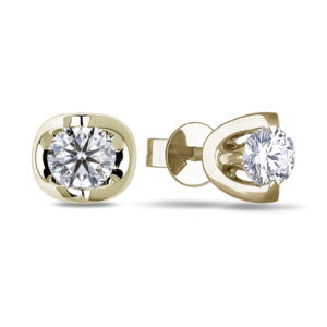 De Beers Forevermark Solitaire Stud Earrings in 18K Yellow Gold | 0.54 Carat TW