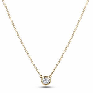 Bezel Set Canadian Diamond Solitaire Pendant in Yellow Gold | 0.89 Carat