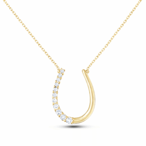 Canadian Diamond Horseshoe Necklace In Yellow Gold