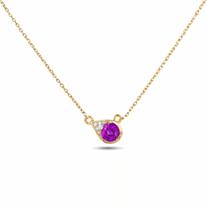 Canadian Diamond and Amethyst Necklace In Yellow