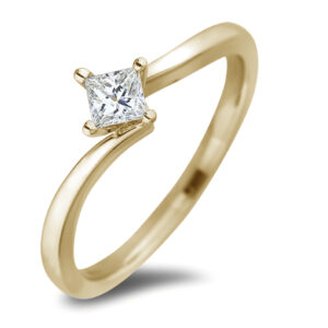Ideal Princess Cut Desert Diamond Engagement Ring in Yellow Gold | 0.35 Carat
