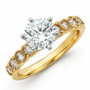 De Beers Forevermark Diamond Engagement Ring in 18K Yellow and White Gold 1.49 Carat TW