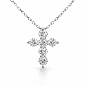 De Beers Forevermark Diamond Cross Pendant in 18K White Gold 1.68 Carat TW