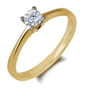 Solitaire 0.32 Carat Canadian Diamond Engagement Ring In Yellow Gold