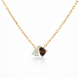 Non Heated Sapphire and Canadian Diamond Necklace in 14K Yellow and White Gold