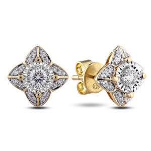 De Beers Forevermark Diamond Floral Miracle Stud Earrings In 18K Yellow Gold