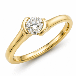 Canadian Diamond Solitaire Tension Set Engagement Ring in Yellow Gold