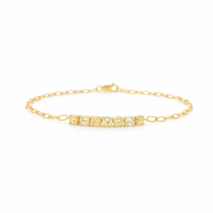 Canadian Diamond Paperclip Chain Bracelet in Yellow Gold