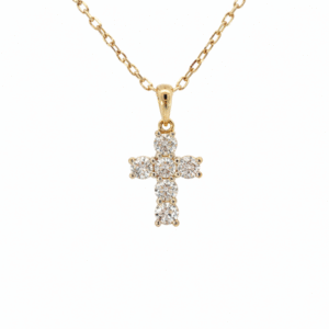 De Beers Forevermark Diamond Cross Pendant in 18K Yellow Gold 0.73 Carat TW