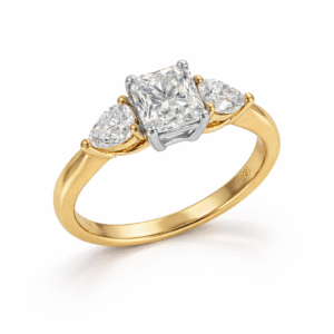 Polar Bear Diamond Trilogy Ring with De Beers Forevermark Accents in 18K Yellow and White Gold