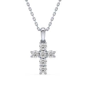 De Beers Forevermark Diamond Cross Pendant in 18K White Gold 0.73 Carat TW