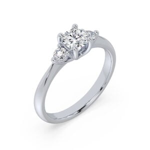 De Beers Forevermark Black Label Diamond Trilogy Style Ring in Platinum 0.81 Carat TW
