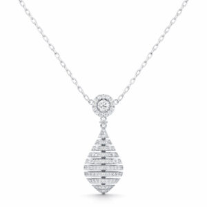 De Beers Forevermark Diamond Floating Drop Pendant in 18K White Gold