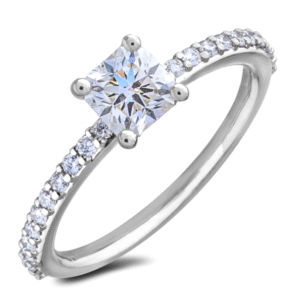 GIA Certified 1.00 Carat Diamond Engagement Ring in 18K White Gold