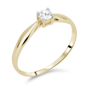 Canadian Diamond 0.16 Carat Solitaire Engagement Ring in Yellow Gold