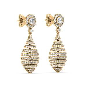 De Beers Forevermark Diamond Floating Drop Stud Earrings in 18K Yellow Gold 2.05 Carat TW
