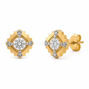 De Beers Forevermark 0.21 Carat TW Diamond Vintage Style Stud Earrings in 18K Yellow Gold